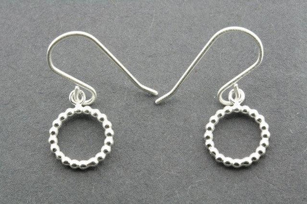 beaded cutout circle earring - sterling silver - Makers & Providers