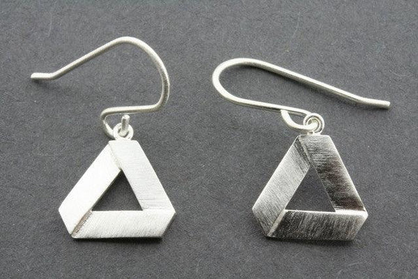 Cutout triangle folded earring - sterling silver