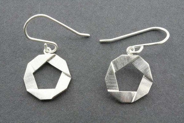 Circle folded earring - sterling silver - Makers & Providers