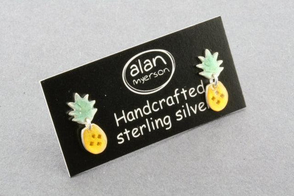 small 2 piece stud - pineapple - enamel - Makers & Providers