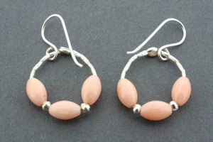 3 x rose quartz hoop earring - Makers & Providers