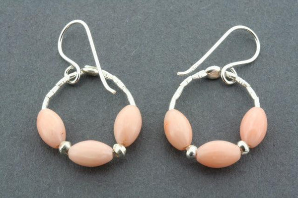 3 x rose quartz hoop earring - Makers & Providers