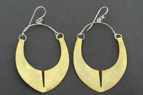 floating shield earring - gold plated - Makers & Providers