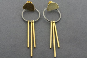 empire drop earring - gold plated & oxidized - Makers & Providers