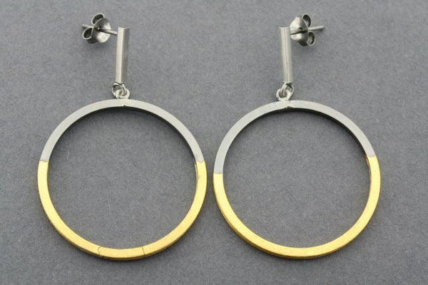 deco bar and hoop earring - gold plated & oxidized - Makers & Providers