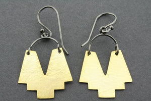 Palenque earrings - gold plated & oxidized - Makers & Providers