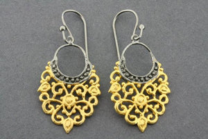 Mehndi earring - gold plated & oxidized - Makers & Providers