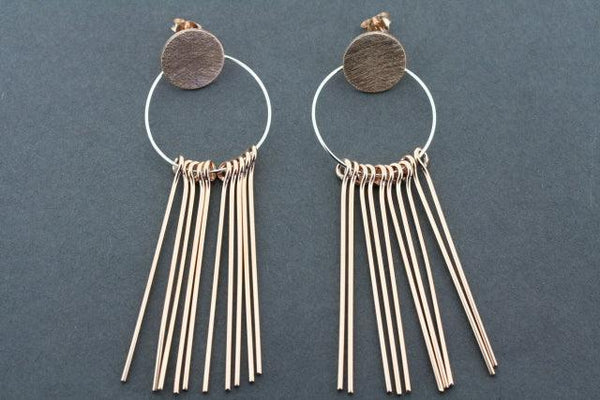 circle & 10 drop earring - rose gold plated - Makers & Providers