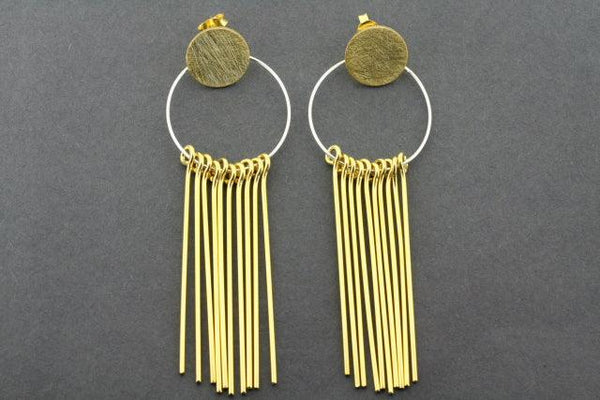 circle & 10 drop earring - gold plated