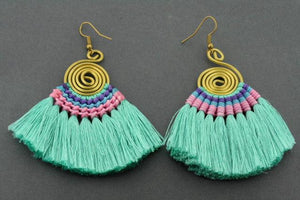 silk tassle earring - peppermint - Makers & Providers