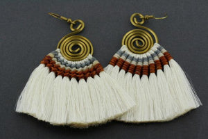 silk tassle earring - cream - Makers & Providers