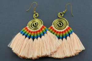 silk tassle earring - apricot - Makers & Providers