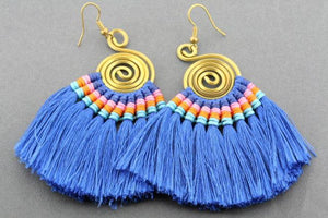 silk tassle earring - dark blue - Makers & Providers
