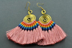 silk tassle earring - dusty rose - Makers & Providers