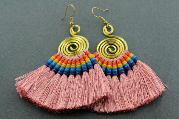 silk tassle earring - dusty rose - Makers & Providers