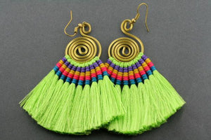 silk tassle earring - lime - Makers & Providers