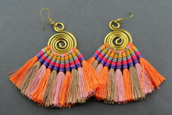 silk tassle earring - multi - Makers & Providers
