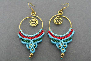 teardrop crochet earring - small - turquoise - Makers & Providers