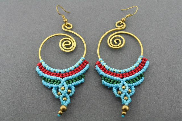 teardrop crochet earring - small - turquoise