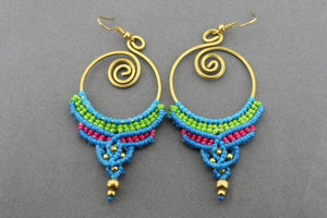 teardrop crochet earring - small - blue - Makers & Providers
