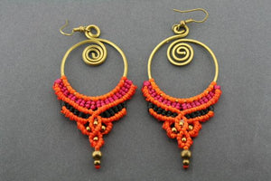 teardrop crochet earring - small - orange - Makers & Providers