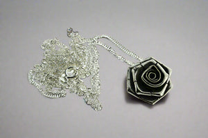 folded rose pendant on 55cm singapore chain - Makers & Providers