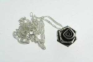folded rose pendant on 55cm singapore chain - Makers & Providers