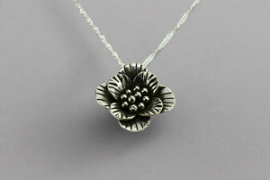 small stripe flower pendant on 55cm singapore chain - Makers & Providers