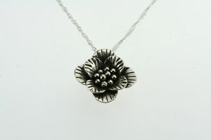 small stripe flower pendant on 55cm singapore chain - Makers & Providers