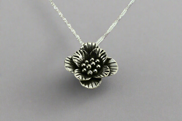 small stripe flower pendant on 55cm singapore chain - Makers & Providers