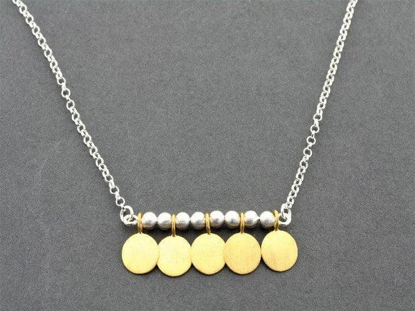 5 disc necklace - gold plated