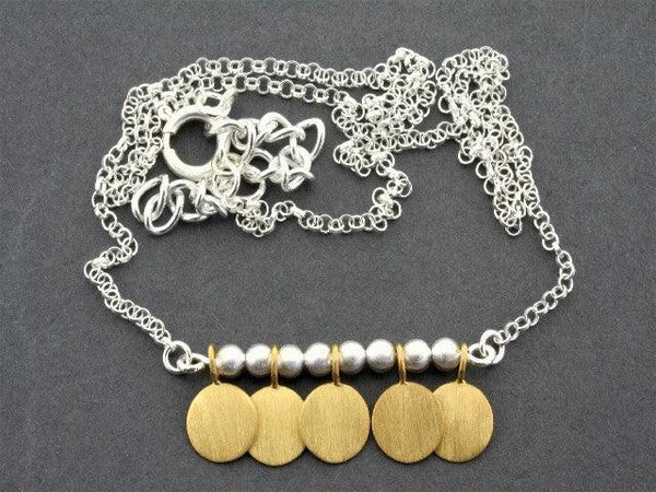 5 disc necklace - gold plated - Makers & Providers