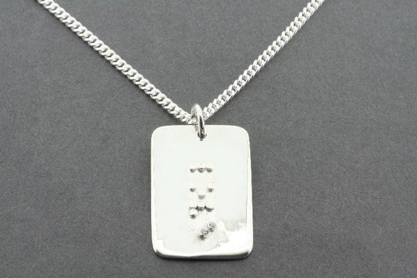 Love braille dog tag pendant necklace