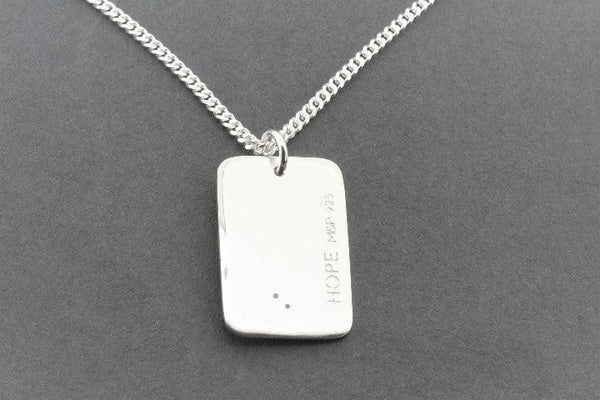 Hope braille dog tag pendant necklace