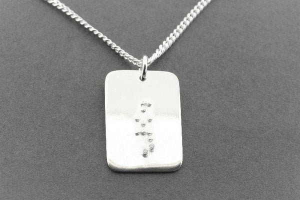 Hope braille dog tag pendant necklace