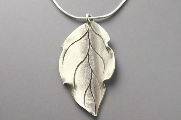 leaf pendant on 45cm snake chain - Makers & Providers