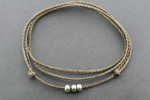 slip knot necklace - 3 bead - sand - Makers & Providers