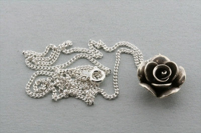 small rose pendant on 55cm link chain - Makers & Providers