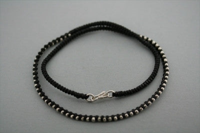 multi small bead necklace - black