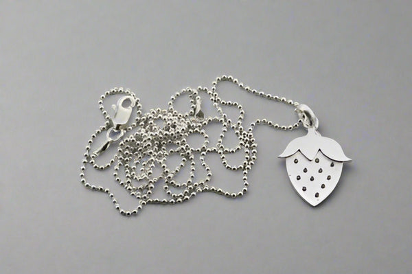 strawberry pendant on 45cm ball chain - Makers & Providers