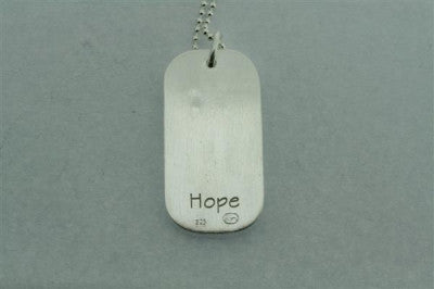 braille dog tag pendant - hope on 55cm ball chain - Makers & Providers