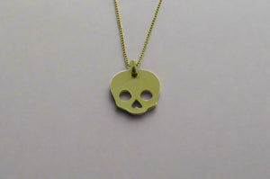 little skull necklace - gold plated - Makers & Providers