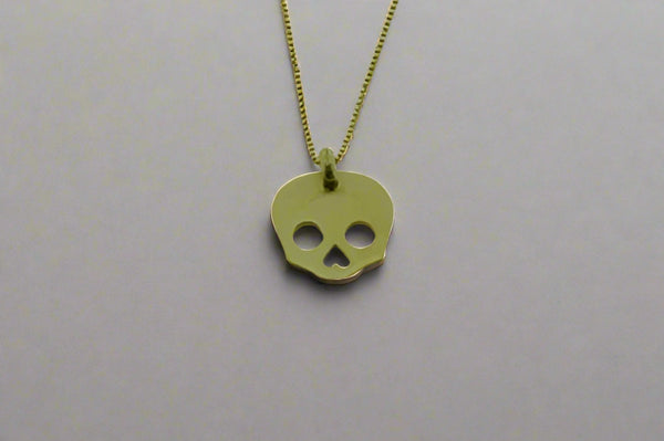 little skull necklace - gold plated - Makers & Providers