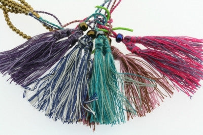 5 strand brass bead & tassle necklace - Makers & Providers