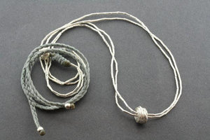 2 strand silver necklace - reel - grey - Makers & Providers