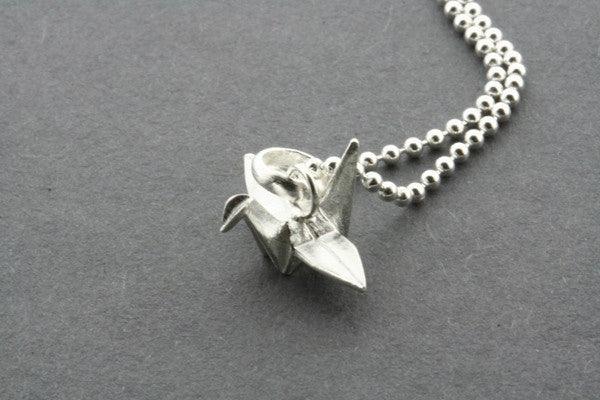 oragami crane pendant on 45cm ball chain - Makers & Providers