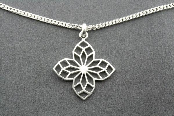 4 petal mandala pendant on 55cm link chain - Makers & Providers