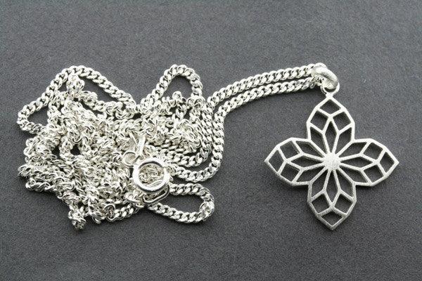 4 petal mandala pendant on 55cm link chain - Makers & Providers