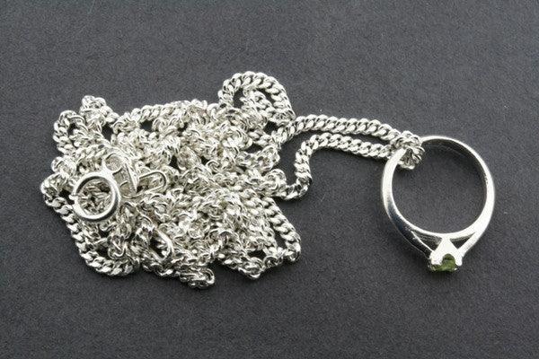 little ring pendant - peridot on 45cm link chain - Makers & Providers