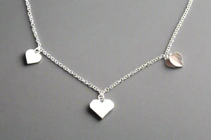 3 Heart Pendant Sterling Silver Necklace - Makers & Providers